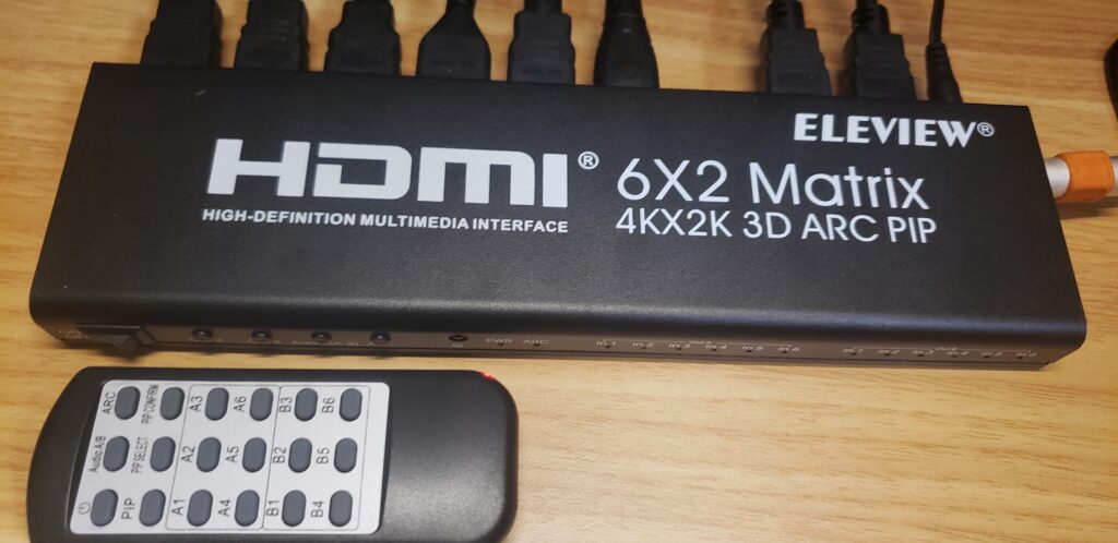 ELEVIEW HDMI6入力2出力マトリックス切替分配器 EHD-621N